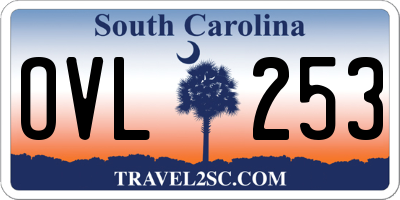 SC license plate OVL253