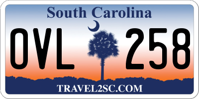 SC license plate OVL258