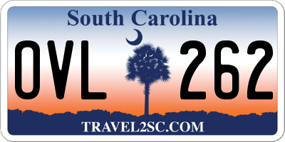 SC license plate OVL262