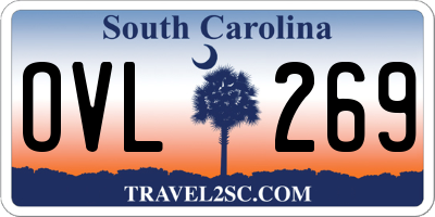SC license plate OVL269