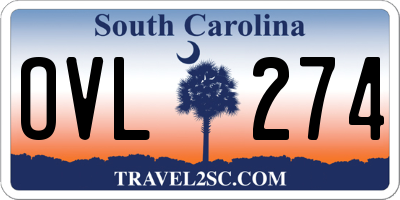 SC license plate OVL274