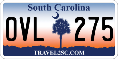 SC license plate OVL275