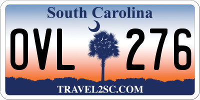 SC license plate OVL276