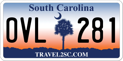 SC license plate OVL281