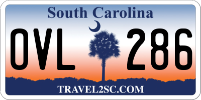 SC license plate OVL286