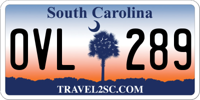 SC license plate OVL289