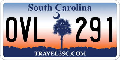 SC license plate OVL291