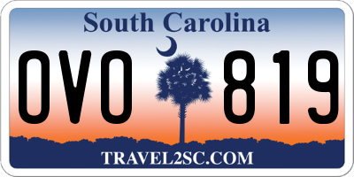 SC license plate OVO819