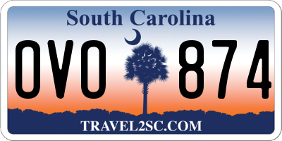 SC license plate OVO874
