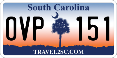 SC license plate OVP151