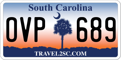 SC license plate OVP689