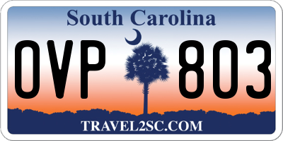 SC license plate OVP803