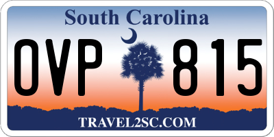 SC license plate OVP815