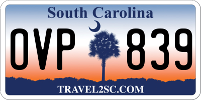 SC license plate OVP839