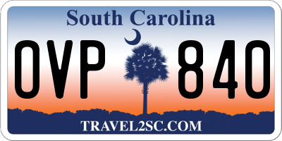 SC license plate OVP840