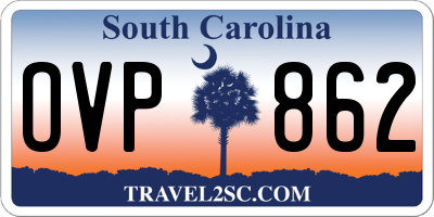 SC license plate OVP862