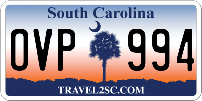 SC license plate OVP994