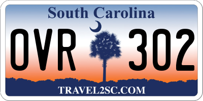 SC license plate OVR302
