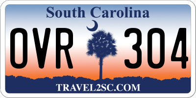 SC license plate OVR304