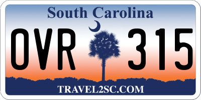 SC license plate OVR315