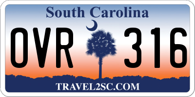 SC license plate OVR316