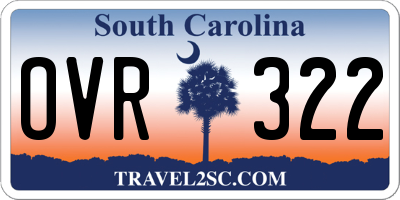 SC license plate OVR322