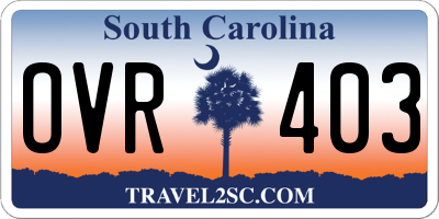 SC license plate OVR403