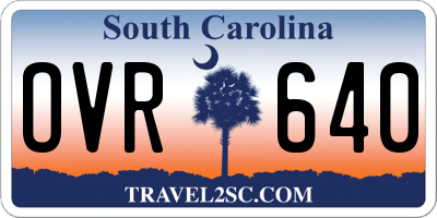 SC license plate OVR640
