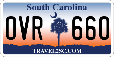SC license plate OVR660
