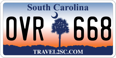SC license plate OVR668