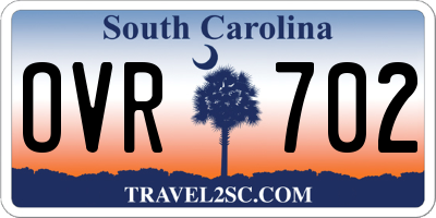 SC license plate OVR702