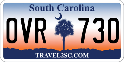 SC license plate OVR730