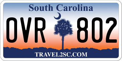 SC license plate OVR802
