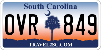 SC license plate OVR849