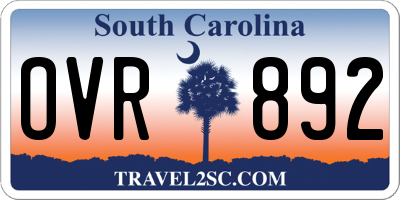 SC license plate OVR892