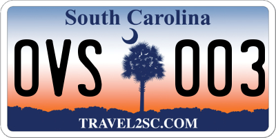 SC license plate OVS003