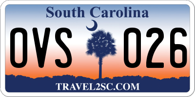 SC license plate OVS026