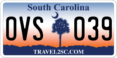 SC license plate OVS039