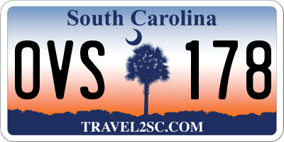 SC license plate OVS178