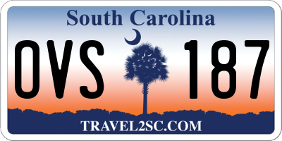SC license plate OVS187