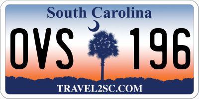 SC license plate OVS196