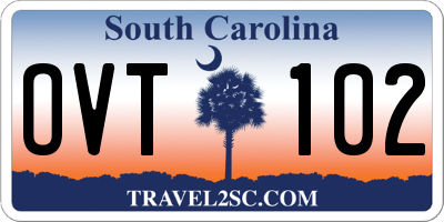 SC license plate OVT102