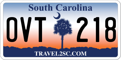 SC license plate OVT218