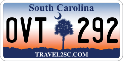 SC license plate OVT292