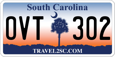 SC license plate OVT302
