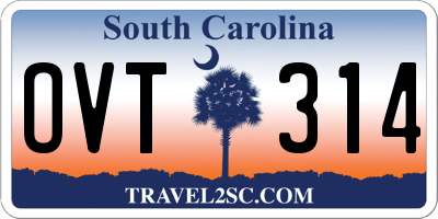 SC license plate OVT314
