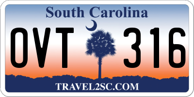 SC license plate OVT316