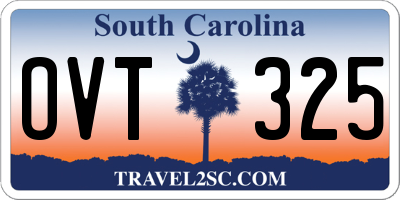 SC license plate OVT325