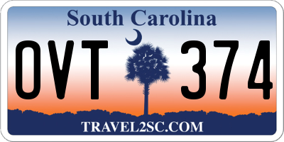 SC license plate OVT374