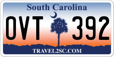 SC license plate OVT392